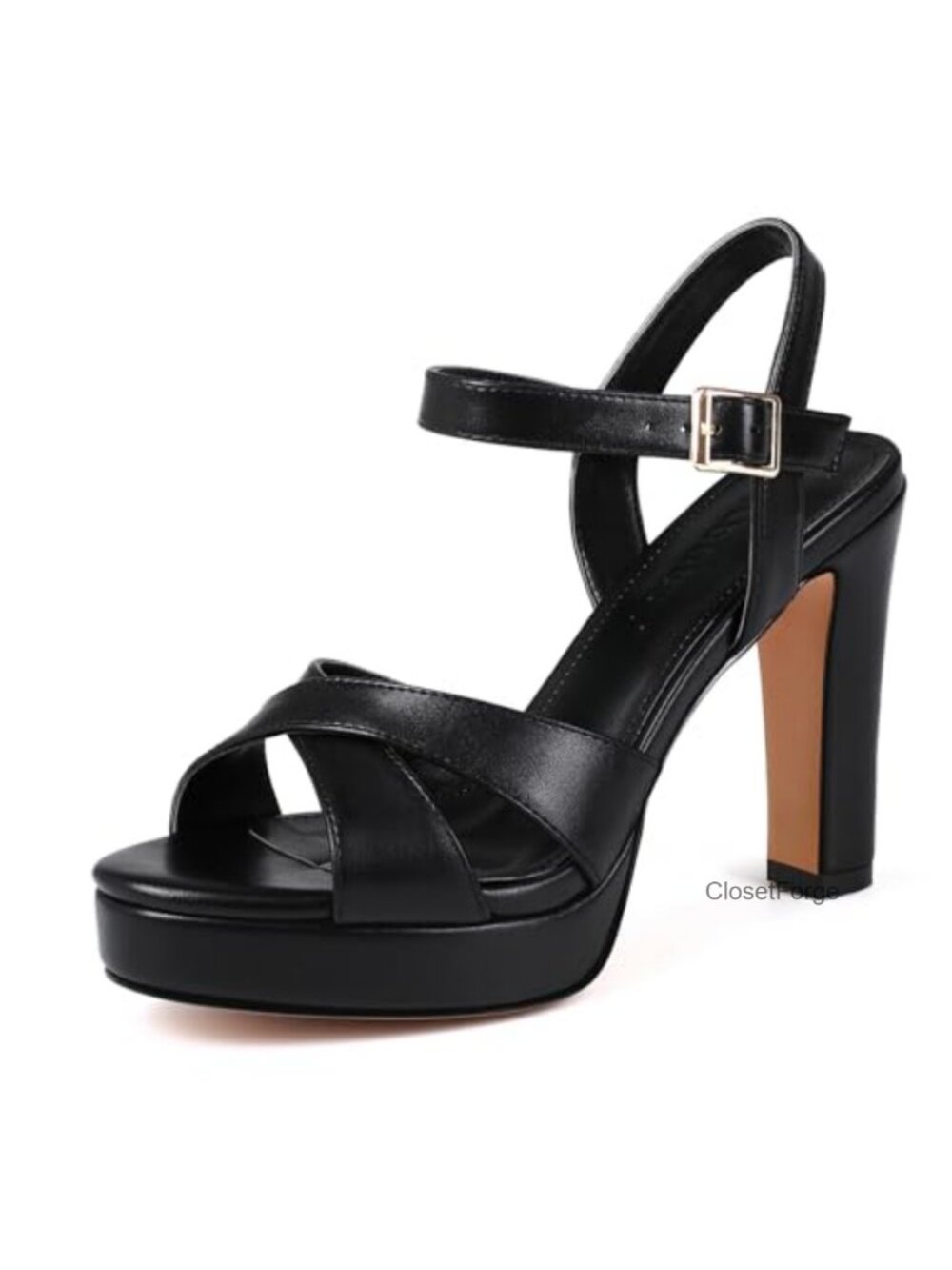 Chunky Heel Platform Sandals Open Toe Ankle Strap High Heels for Women